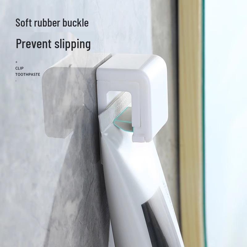 Punch-Free Wall-Mounted Toothpaste & Cleanser Clip Holder