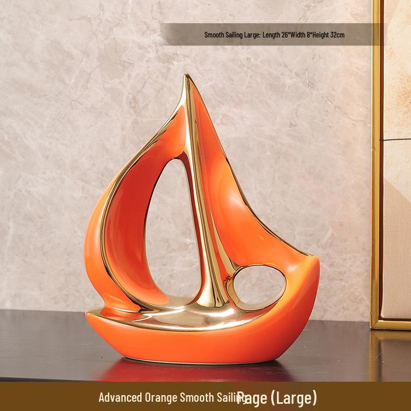 Smooth Sailing Ship Wine Cabinet Ornament Set - Luxurious Home & Office Decor