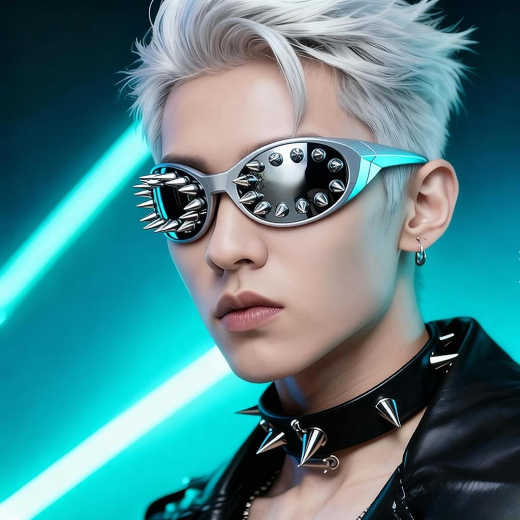 Futuristic Spike Style Cyberpunk Sunglasses for Tech Parties and Clubbing