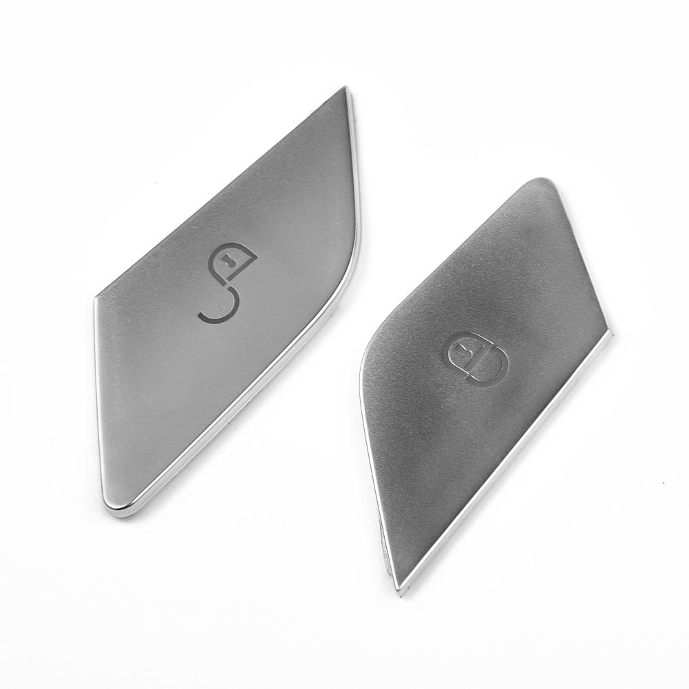 Decal Stickers 2 Pcs Button Sticker GLC LHD Left Hand Drive Silver W205 Automotive Interior Car Door Lock Switch