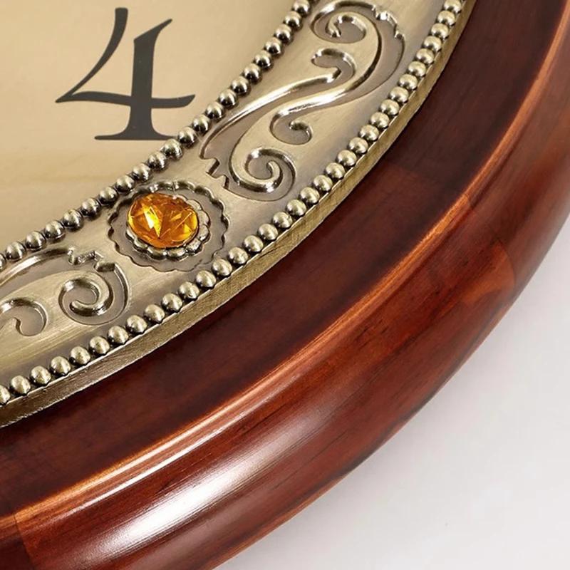 Solid Wood Frame Wall Clock Living Room Modern Wall Clock Luxury Design Vintage Clocks Nordic Aesthetic Watch Home Decoration