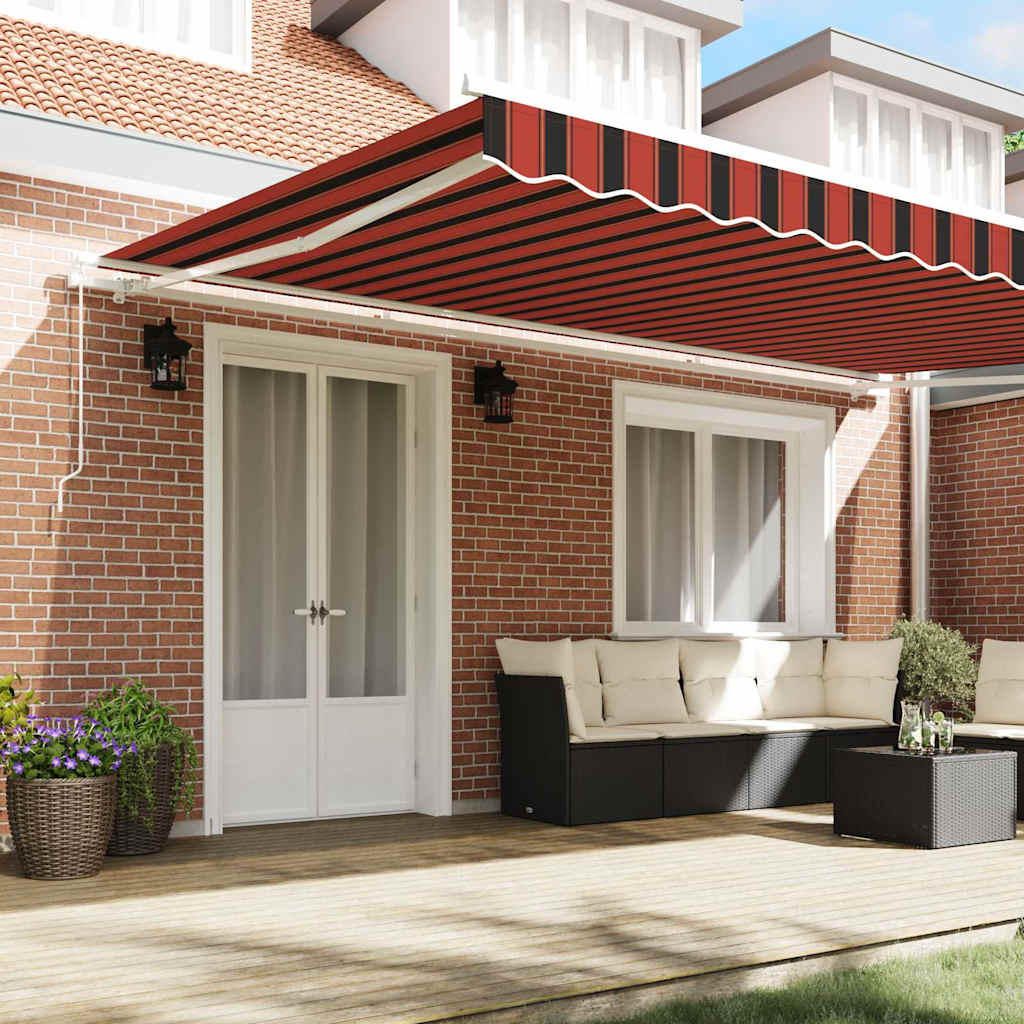 Retractable Awning Orange and Brown 500 X 300 X 165 Cm