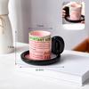 Retro Newspaper European Creative Coffee Cup Saucer Ceramic Afternoon Tea Cup Commercial Milk Cup High End Feeling Small Luxury