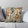 Boho Wildflowers Faux Embroidery Square Pillowcase Polyester Linen Velvet Creative Zip Decorative Bed Cushion Cover Wholesale