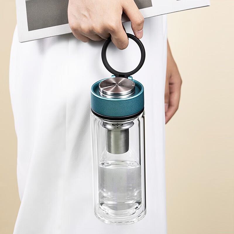 WANXIANG Double-Layer Glass Sport and Tea Infuser Bottle