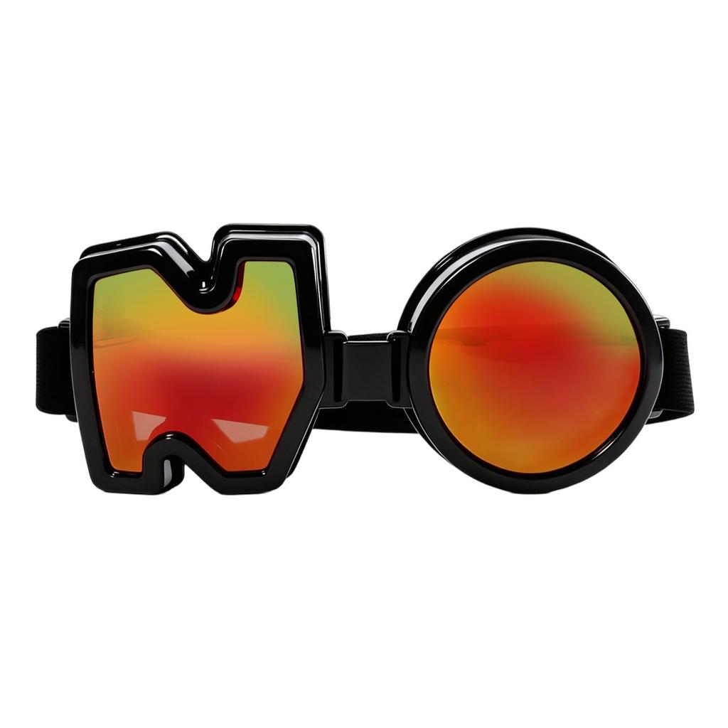Y2K Millennial style NO Glasses concave and convex shape decorative goggles Stage show personality accessories sunglasses