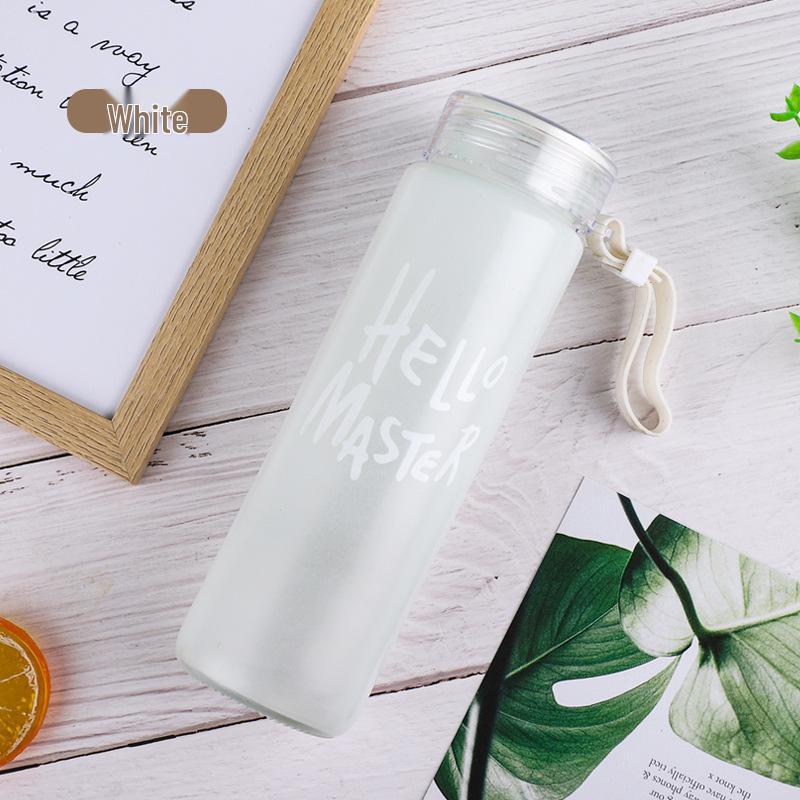 Gradient Frosted Glass Water Cup - Seven-Color Sports & Student Gift Cup, Sodium Calcium Glass, with Customizable Logo.