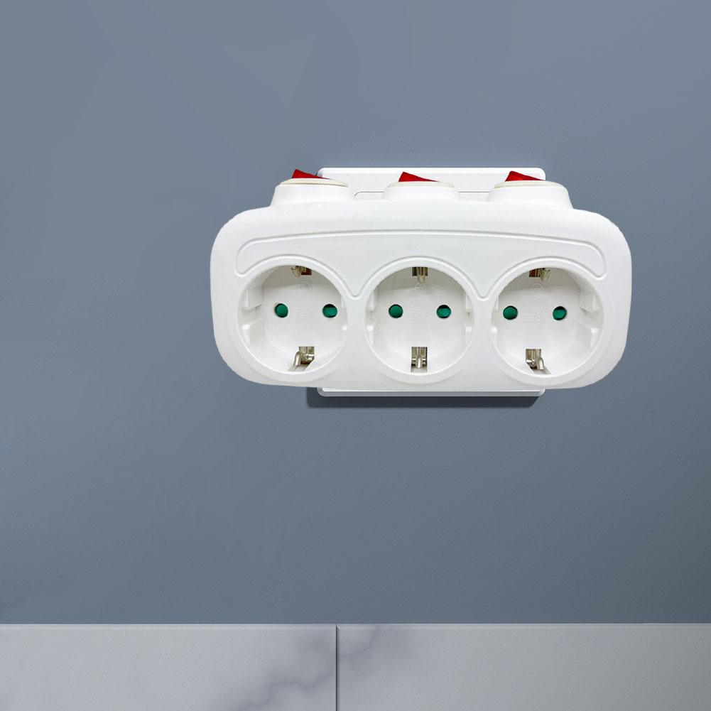 

Подовжувач з 3 окремими вимикачами 3 горизонтальні розетки Перехідник живлення Розетка Настінна розетка для дому офісу China Mainland