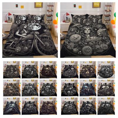 3D Beauty Skull Printing Comforter Cover Set Single Size Polyester Bed Set Man Design Fashion Home Bedclothes