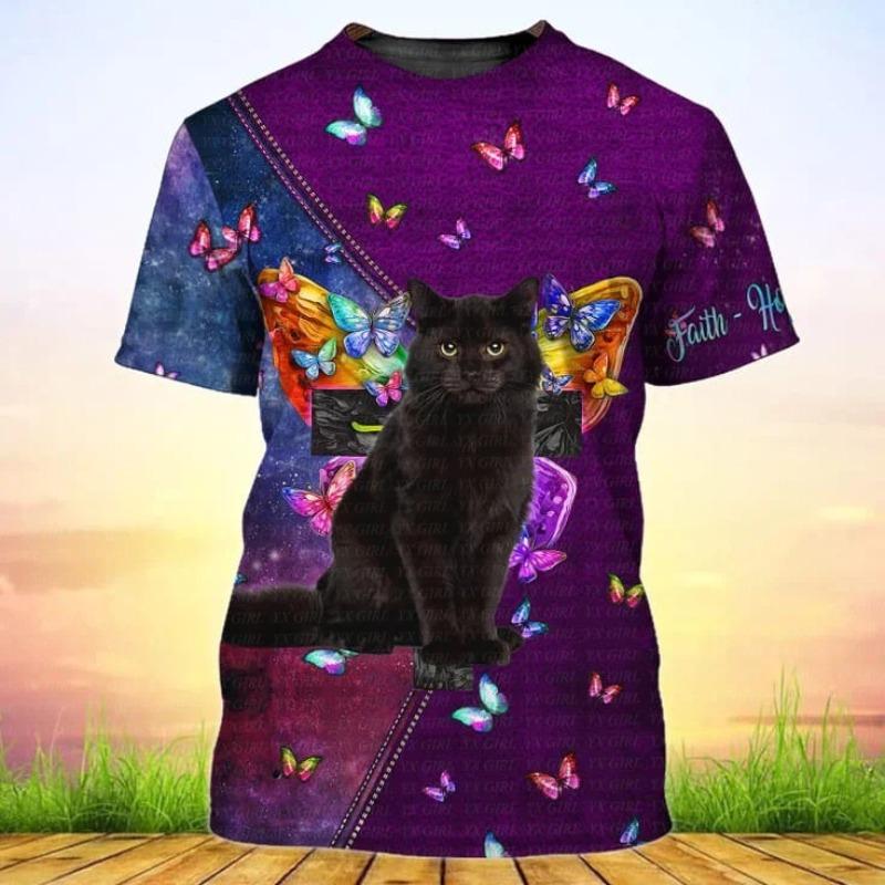 Custom Name Husky Shepherd Dog Cat Pet Personalized Name 3D Round Neck Harajuku Summer Casual Funny Short Sleeves T-Shirts A01
