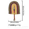 Seagrass Woven Straw Fan Wall Hanging Simple Elements Colored Wall Decoration Daily Summer Hand Crank Fan