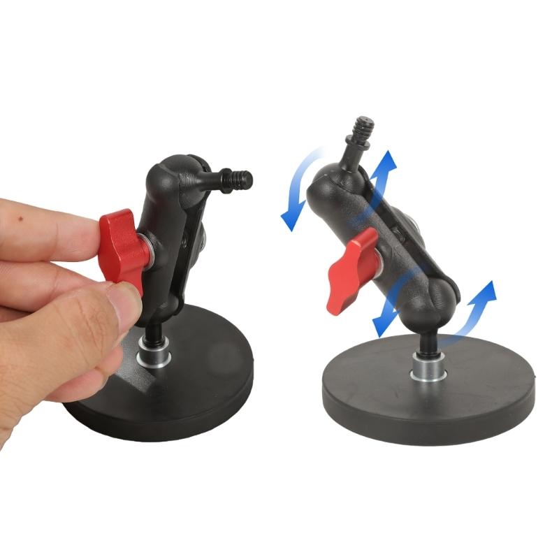 66mm Magnetic Camera Mount Base 1/4 Female Thread 17mm Ballhead Pea Clamp for Adjustable Angle Support Photography