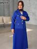 New Arrivals Women's Autumn Fashion Button Blazer & Pleated Skirt Set