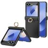 For Samsung Galaxy Z Flip5 5G Case with Tempered Glass Film Ring Holder Kickstand PC Phone Cover