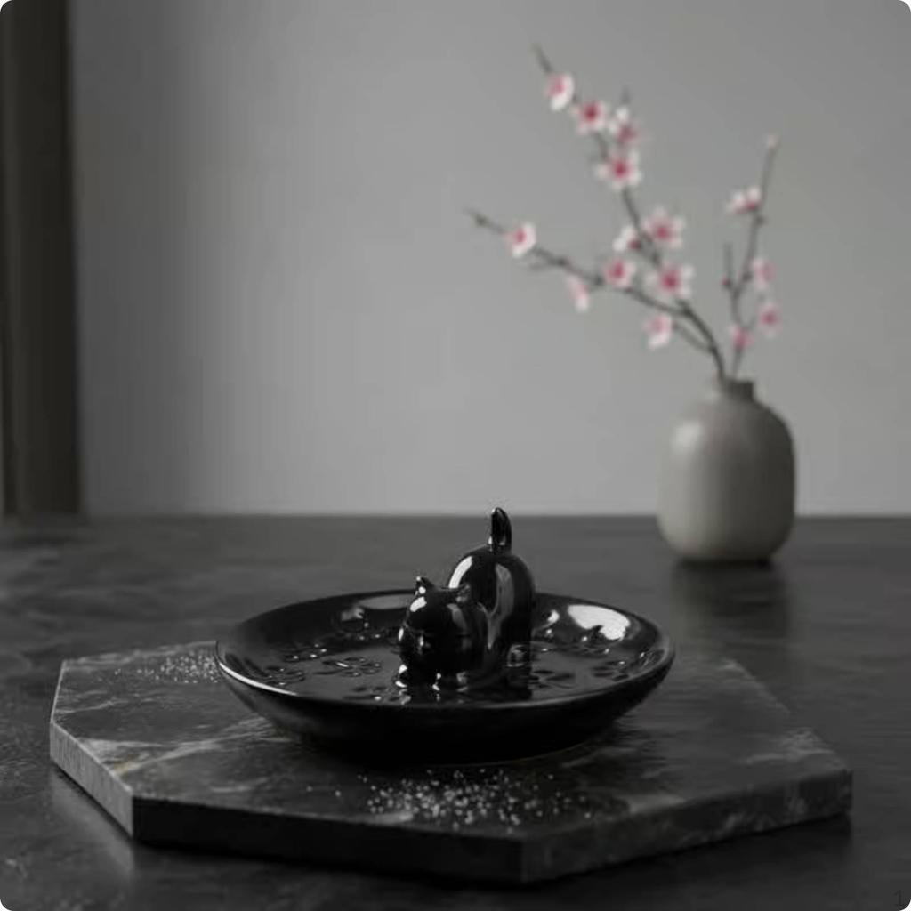Scent Holder Multifunctional Cat Incense Burner Decorative for Indoor Stand