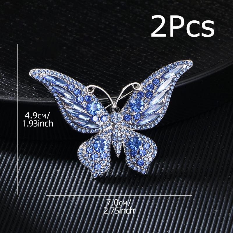 Retro Darčeky Motýľ Hrudný Kvet Brošňa Spoločenský Diamantový Farebné Látkové Doplnky Módna Elegancia 1KS