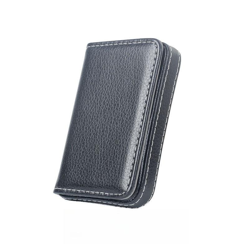 

Stitching PU Leather Credit Card Holder Female Business Card Holder Magnetic Sealed Wallet Convenient Practical for Going Out чорний