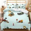 Boys Cartoon Car Bedding Set Full Construction Vehicles Comforter Cover Kids Cartoon Machinery Truck Soft Polyester Duvet Cover