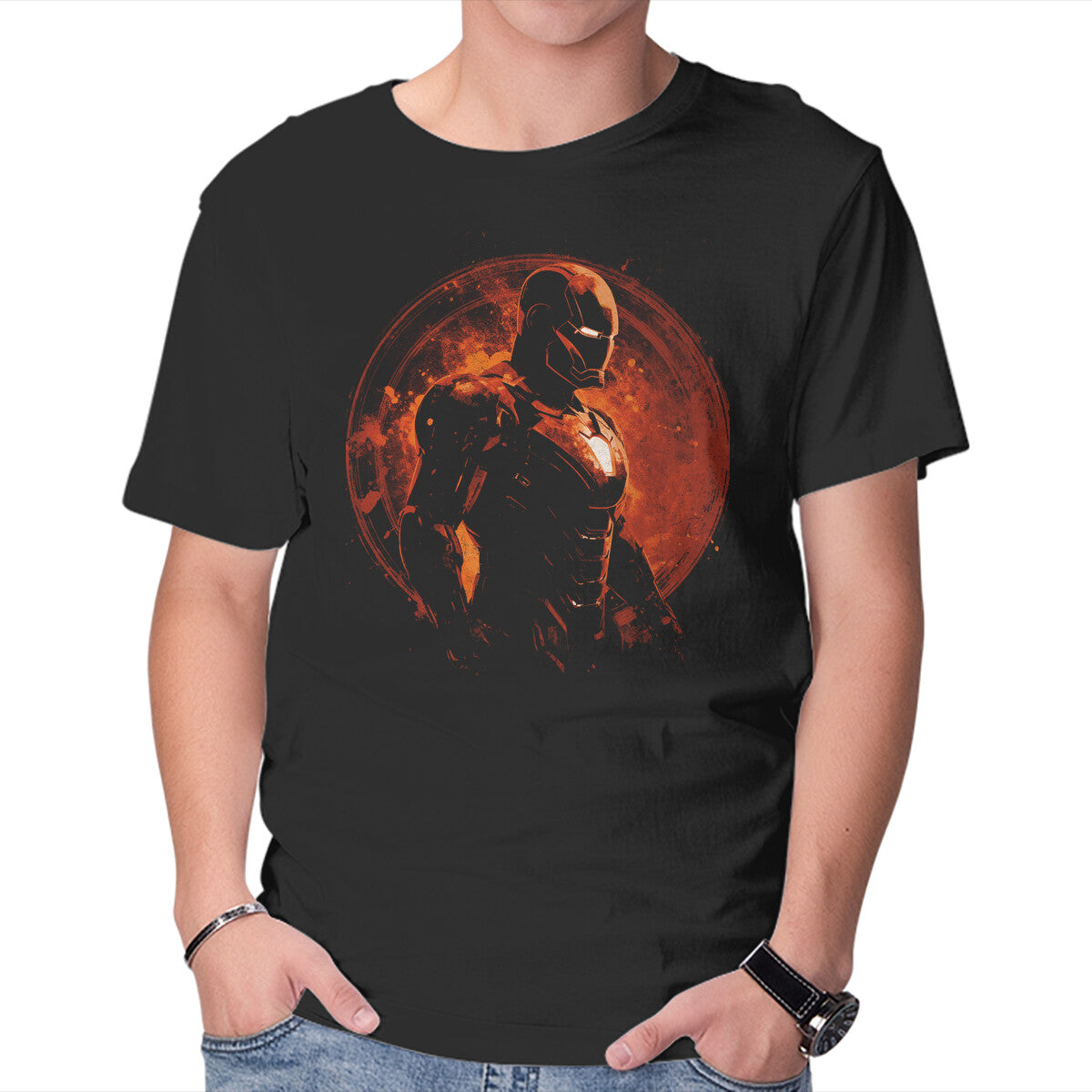 Unisex Crew Neck T-Shirt The Iron Warrior Graphic Short Sleeve Casual Tee XXL