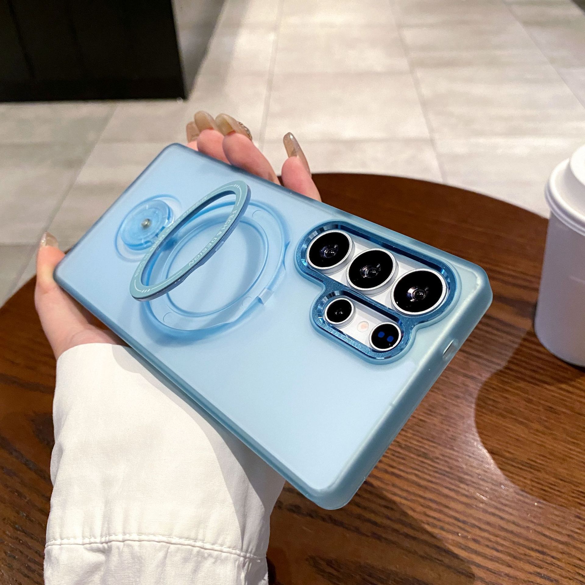 

Вращающаяся магнитная подставка-чехол для телефона Samsung S25Ultra подходит для матового защитного чехла S24plus S23 Samsung S24Ultra