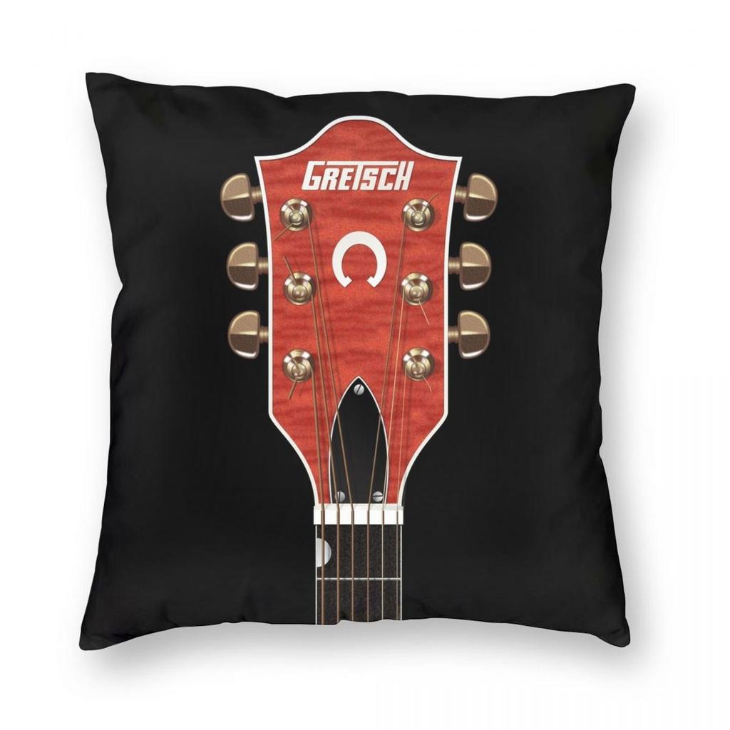 Gretsch Guitar Pillowcase Polyester Linen Velvet Creative Zip Decorative Pillow Case Sofa Seater Cushion Cover