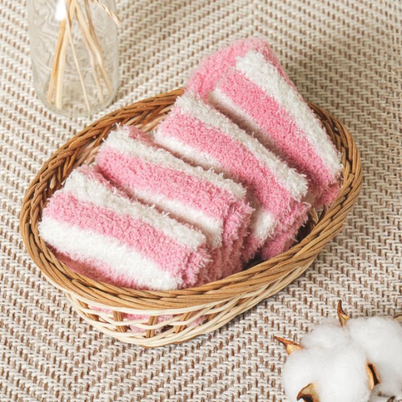 Monfoot Women S Striped Sleep SockS Pink