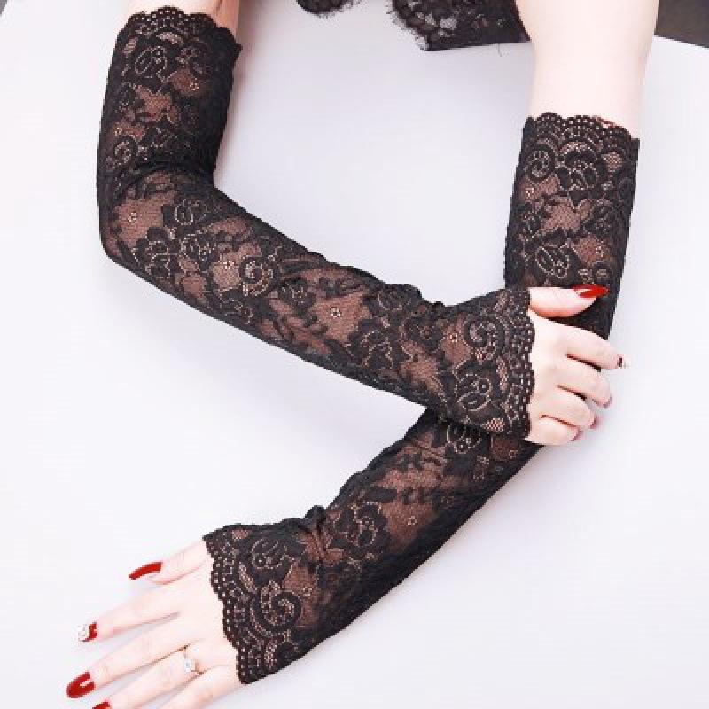 Manchons d'été en soie glacée, Gants de protection solaire pour femmes, Protection UV, Conduite Danse, Manchons longs de protection des bras