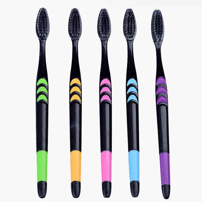10 Pieces Bamboo Toothbrush Soft Tooth Brush Charcoal Adults Toothbrushes