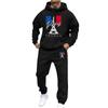 Men'S Stand Up Collar Button Casual Long Sleeved Shirt Long Pants Sports Suit