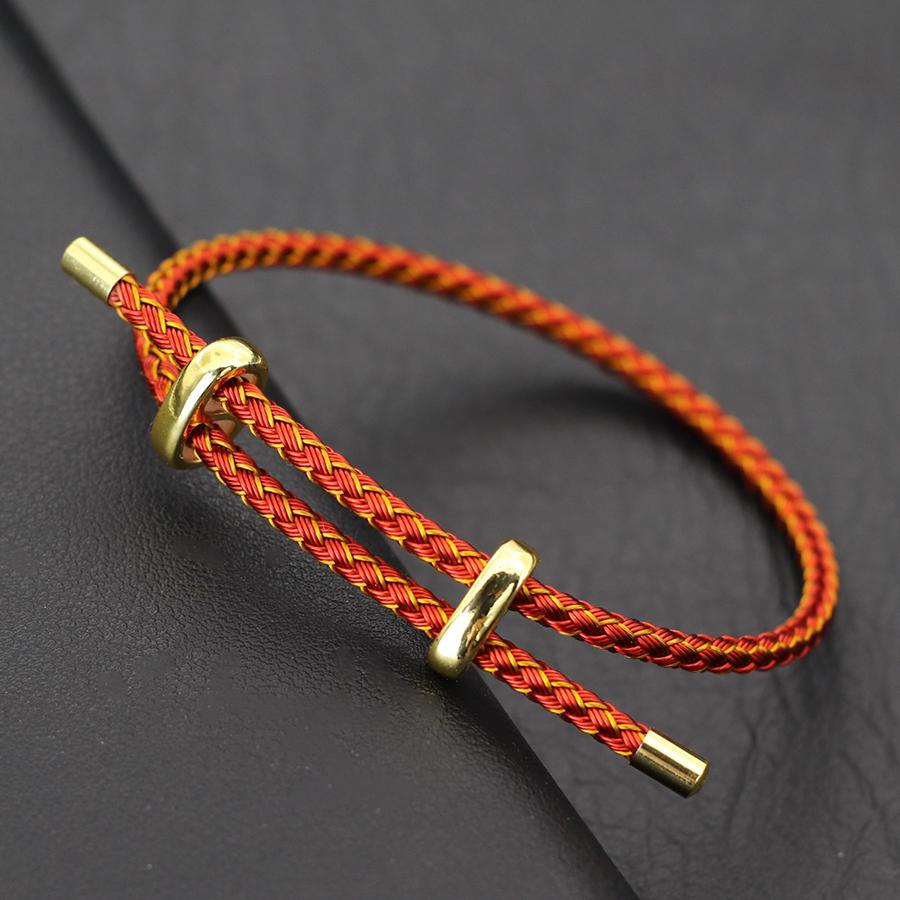 

Adjustable Simple Stainless Steel Wire Charm Bracelet Unisex Sliding Knot Good Luck Red Rope Braslet Outdoor Cycling Accessories красный