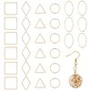 30Pcs 5 Styles Brass Open Back Bezel Link Rings for DIY UV Resin Epoxy Resin Pressed Flower Jewelry Mixed Shapes Golden 15~24x13.5~20x1mm 6pcs/style
