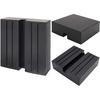 2 Packs Square Jack Pad, Black Anti-Slip Rail Adapter Support Block, Slotted Frame Rubber Frame Rail Protector
