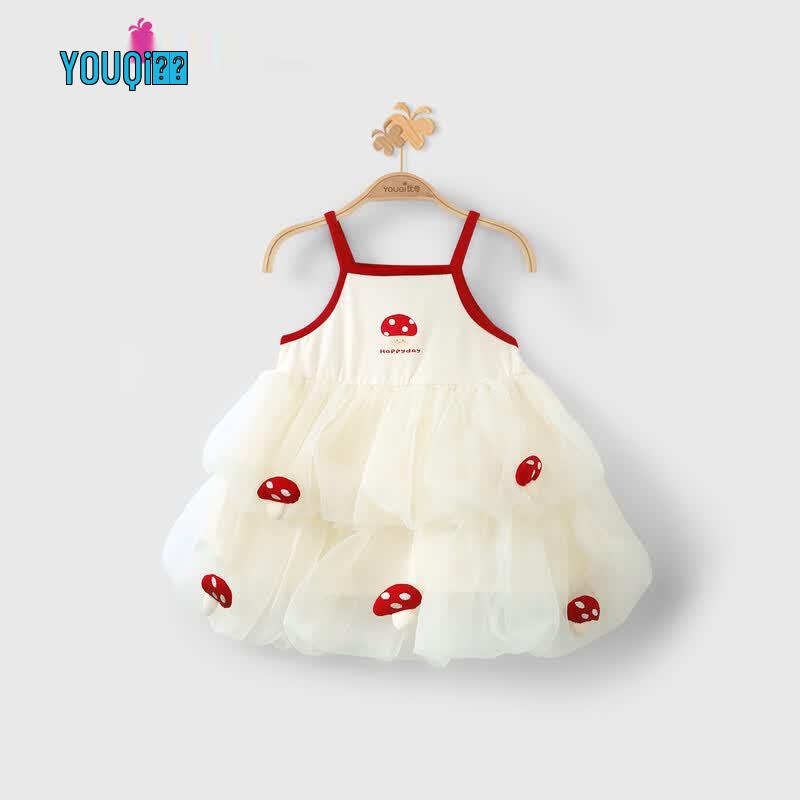 Toddler Girls  Summer Princess Strap Dress 90 красный