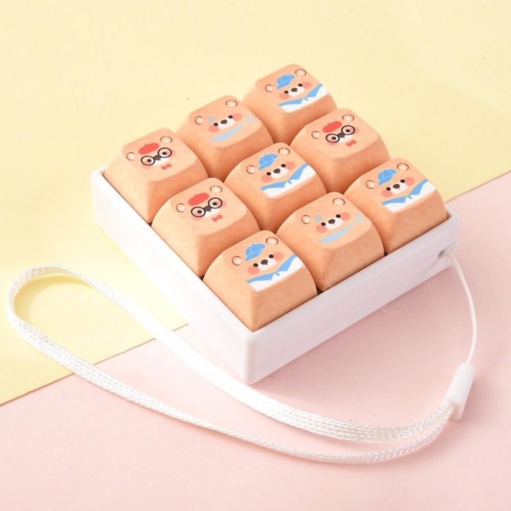 Cartoon Animal Pattern Keyboard Keychain 9-Key Decompression Pendant  Bag Decoration