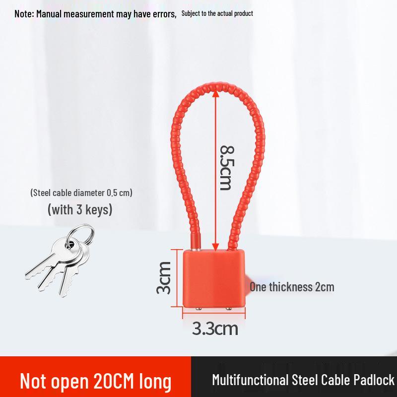 Verlängertes Stahlseil-Diebstahlschutz-Vorhängeschloss mit langem Bügel für Schränke und Schränke