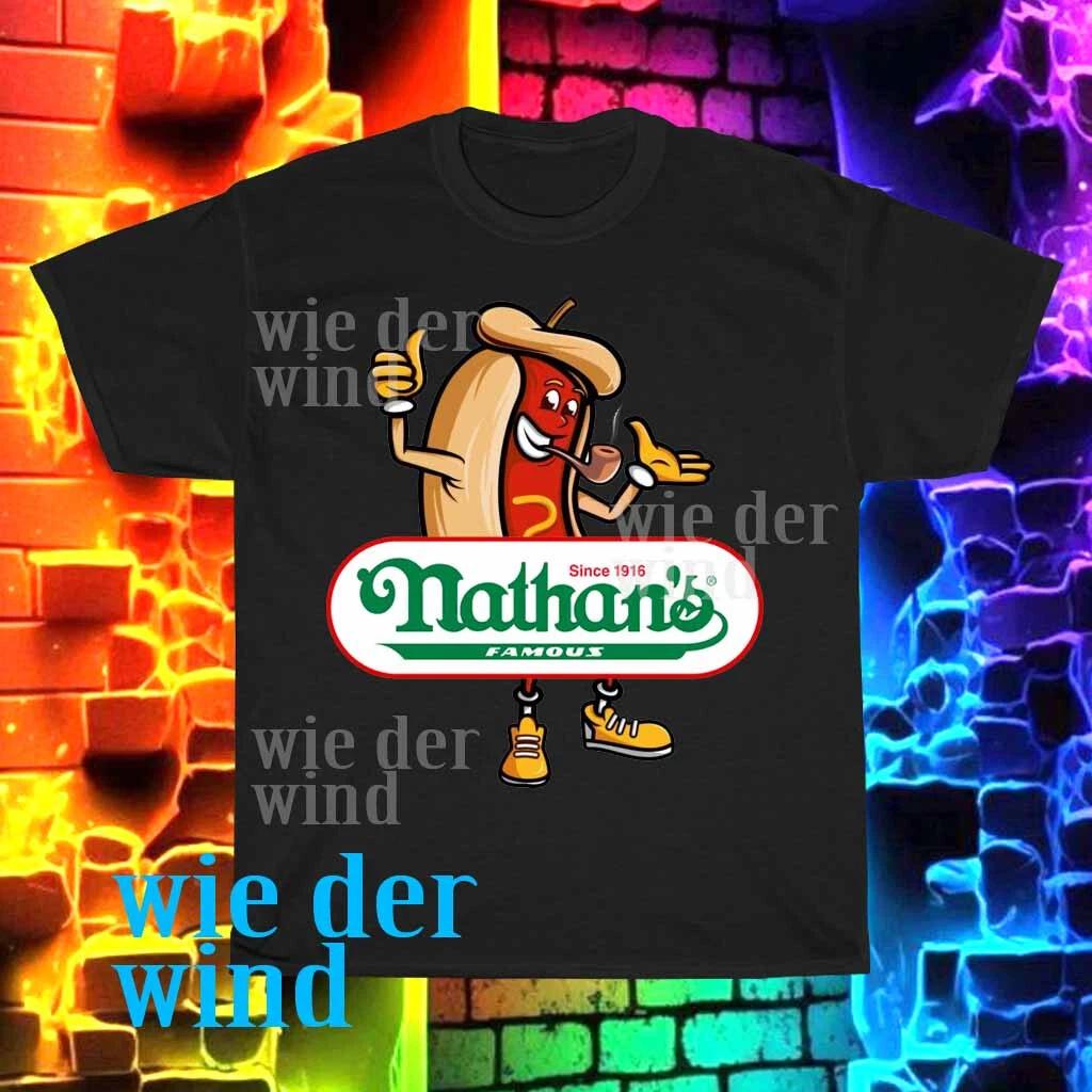 New Nathan s Famous Hot Dog Logo Men s T-shirt funny size S to 5XL XXL