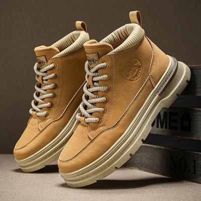 Fashionable Men's Boots High Top Casual Sneakers Men Designer Anti-Slip Ankle Boots Outdoor Thick Sole Mens Work Boots New Style
