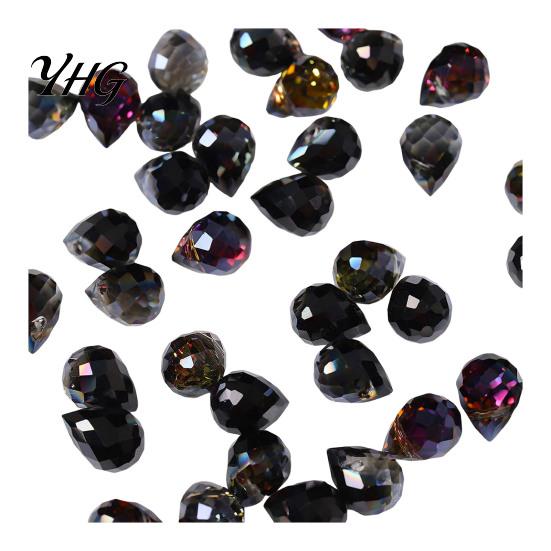 Glass Beads for Jewelry Making Faceted Teardrop Beads, Water Drop Loose Spacer Top Drilled Crystal Vintage Style Sun Catcher, DIY Necklace Bracelet