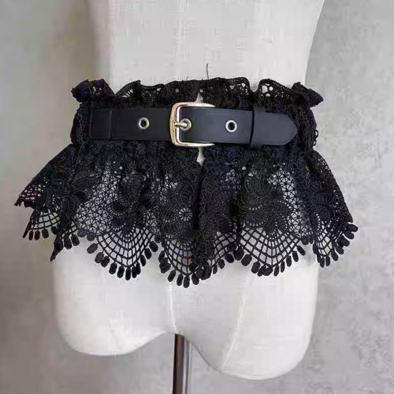 Elegant Lace Flower Corset Dress Waist Belt For Women Elastic Girdle Dress Accessory For Daily Outfit Waist Styling