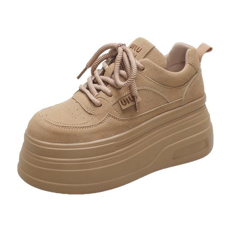 Versatile Small Man Heightening Platform Muffin Shoes Women 2025 New Autumn Leisure Sports Board Shoes Female Internet Celebrity Explosion