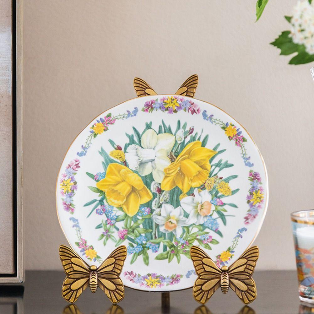 Vintage Design Gold Decorative Easel Butterfly-shaped Display Rack  Living Room Decor