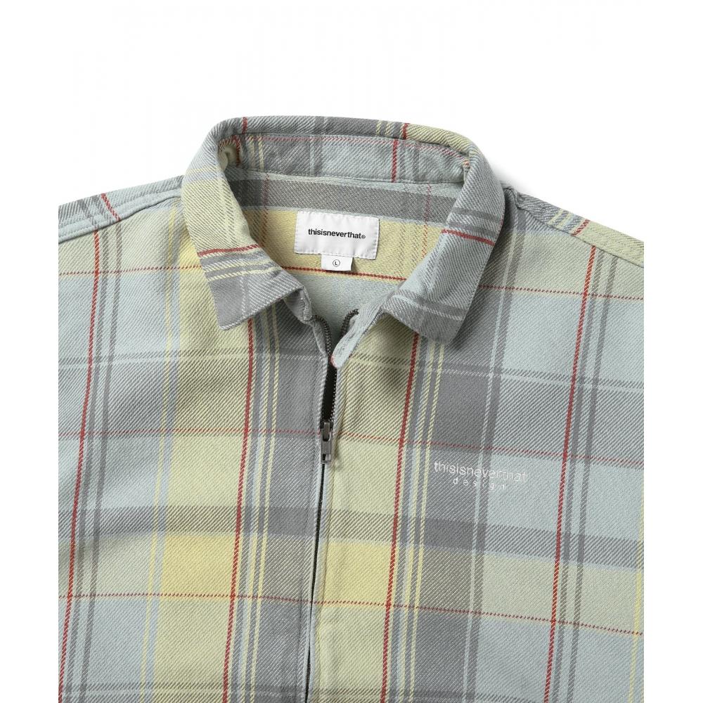 Thisisneverthat Big Plaid Flannel Jacket Blue Grey