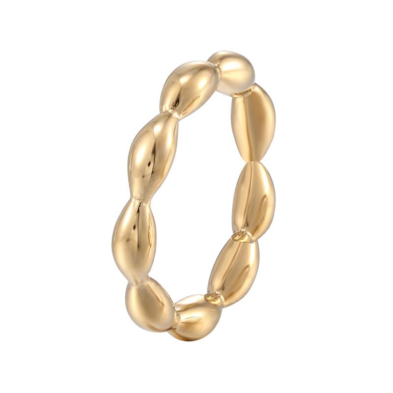 New Year's Ankara Red Drop Oil Rice Ring Female Niche Does Not Fade High-end Ring, Titanium Steel Electroplating