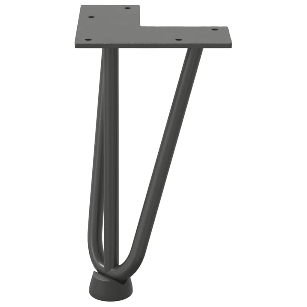 Vidaxl Nogi Do Stołu Hairpin, 4 Szt., Antracyt, 20 Cm, Lita Stal