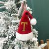 Mini Letter Christmas Hat Christmas Tree Pendant Decorations Hanging Ornament Cute Plush Velet Santa's Hat Christmas Home Decor