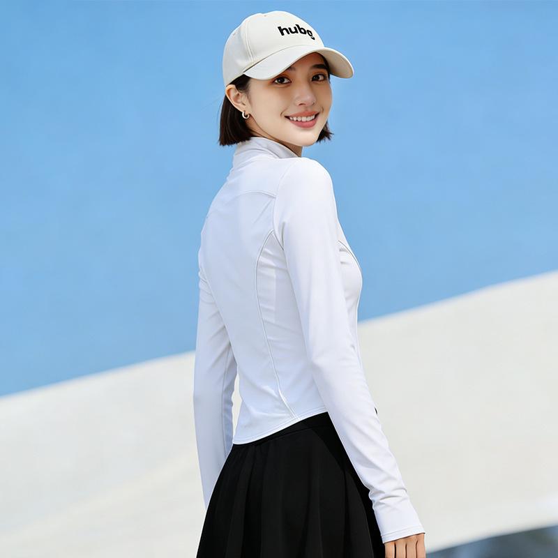 Sunscreen Clothing, Yoga Jacket, Women's Stand-up Collar, Running, Cycling, Windproof, Slim-fitting, Slim-fitting, Zipper Cardigan, Fitness Sports Top