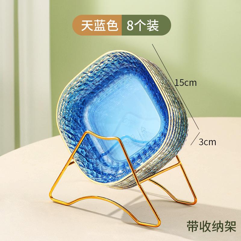 Phnom Penh Transparent Anti-Drop Small Fruit Plate, Living Room Household Snack Plate, Candy Plate, Small Exquisite Front Desk Melon Seed Plate