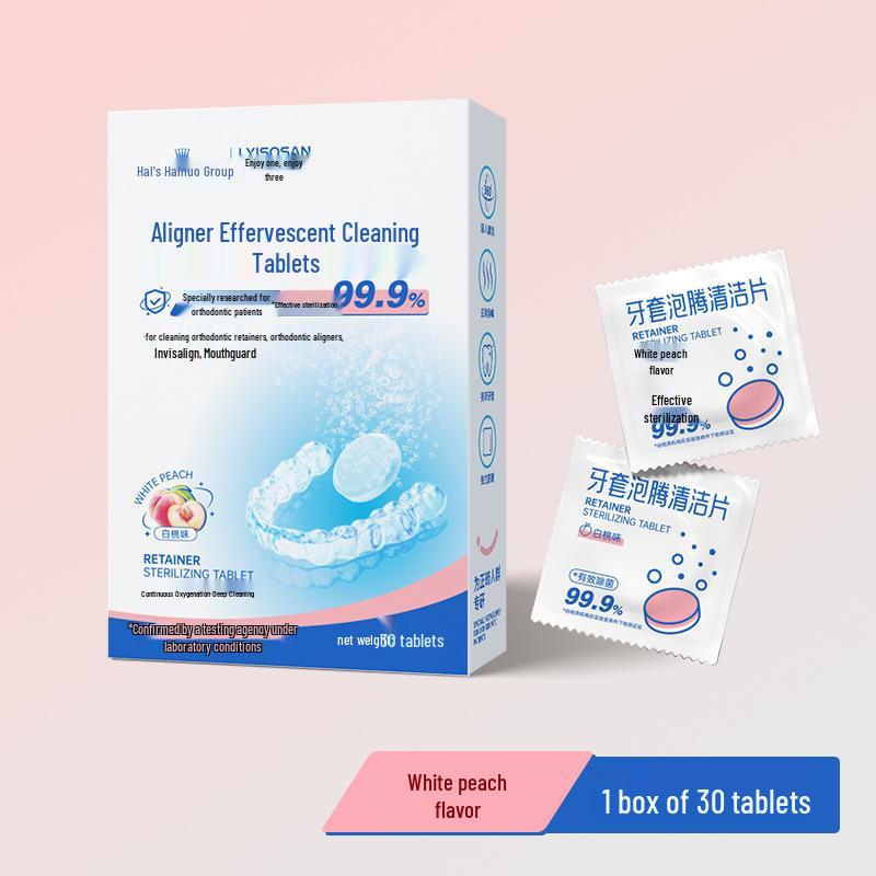 Hishihainuo Orthodontic Retainer Cleaning Tablets for Braces, Dentures, and Invisible Aligners