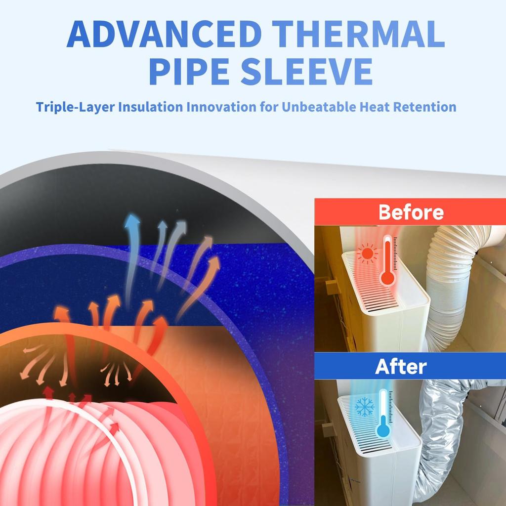 Portable Air Conditioner Hose Cover Waterproof Insulation Tube Sleeve for AC Unit with Thermal Protection