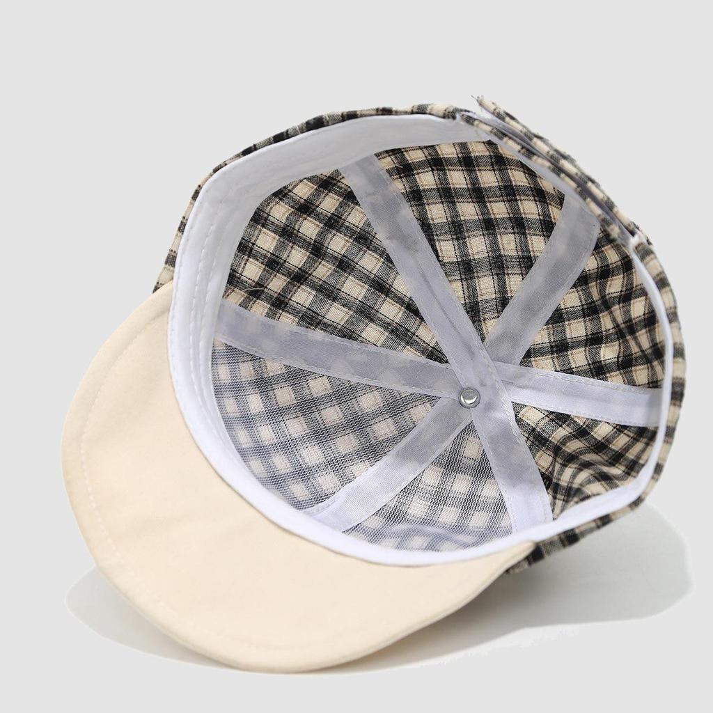 Plaid Unisex Infant Duckbill Baseball Cap - Soft Brim Baby Sun Hat for Spring and Autumn